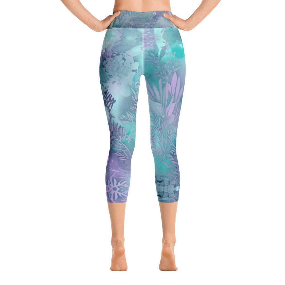 Turquoise Yoga Leggings for Women Soft Soft Capri Yoga Leggings